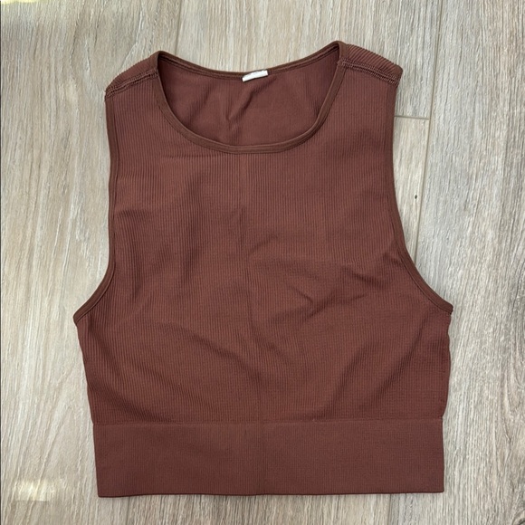 DSG Tops - DSG Brown Fitted Crop Tank Top